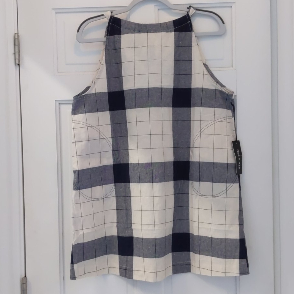 NWT Doe & Rae Nautical Navy & Cream Small Long Tank Top